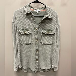 Briggs New York muted Sage/ Olive Knit Top